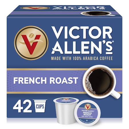 Victor Allen Victor Allen's Coffee French Roast, Dark Roast, 42 Count, Single Serve Coffee Pods for Keurig K-Cup Brewers, PK42 FG014585RV
